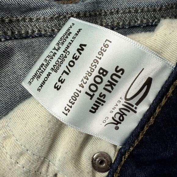 Silver Jeans Co Suki Slim Boot Jeans Womens 30 Dark Wash Bootcut Stretch - Picture 6 of 12